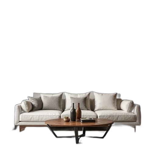 furniture, 3d render, photorealistic, earth tones transparent PNG cut-out