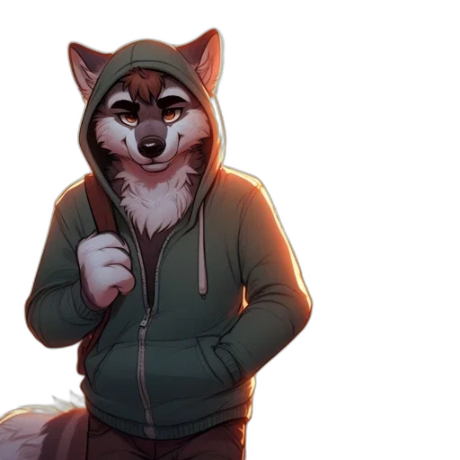 jacket, staff, animal, mask transparent PNG cut-out