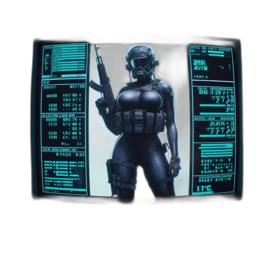 robot, weapon, concept art, cyberpunk transparent PNG cut-out