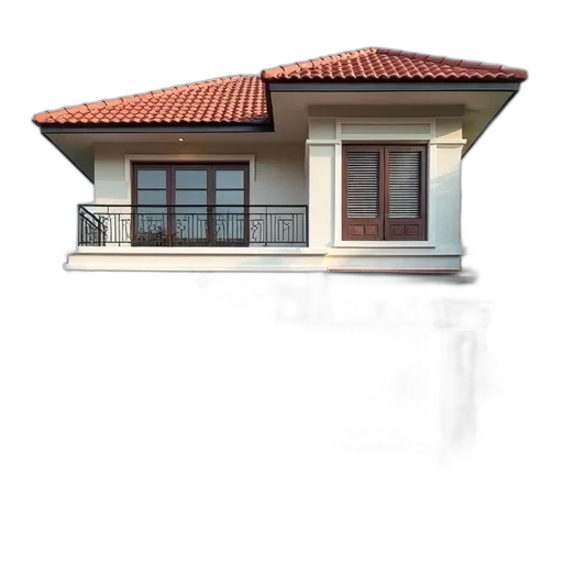 building, furniture, umbrella, 3d render transparent PNG cut-out