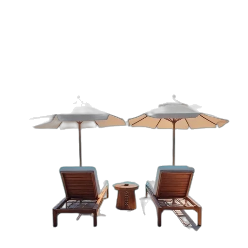 furniture, umbrella, 3d render, photorealistic transparent PNG cut-out