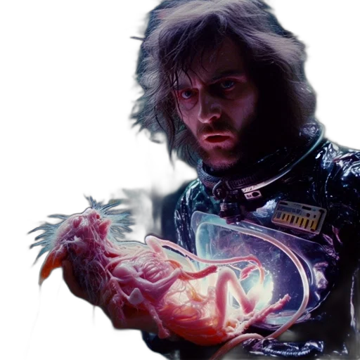 jacket, sword, cyberpunk, concept art transparent PNG cut-out