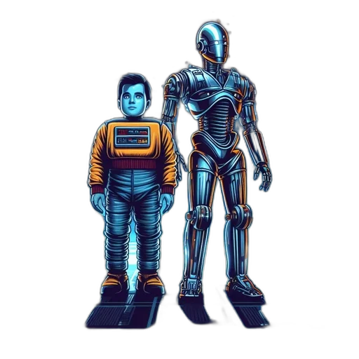 robot, concept art, pixel art, comic book art transparent PNG cut-out