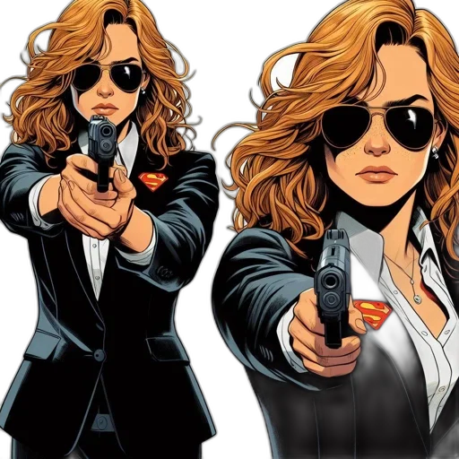 jacket, weapon, comic book art, cartoon transparent PNG cut-out