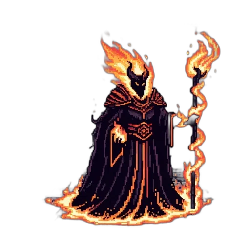 staff, dragon, pixel art, concept art transparent PNG cut-out