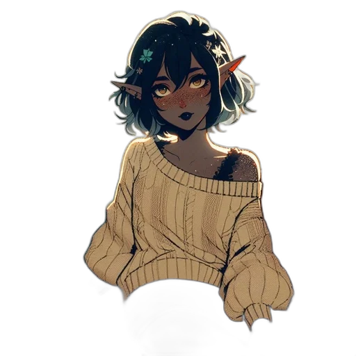 staff, flower, creature, jacket transparent PNG cut-out