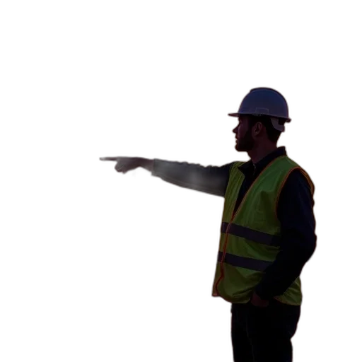 staff, jacket, hat, building transparent PNG cut-out