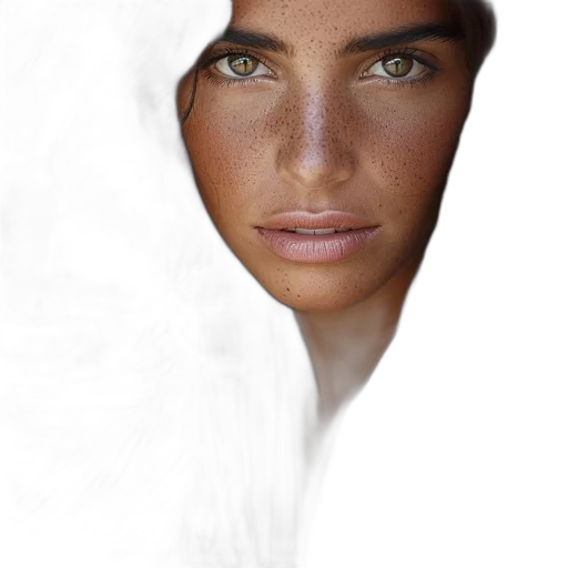 face, mask, hair, jewelry transparent PNG cut-out