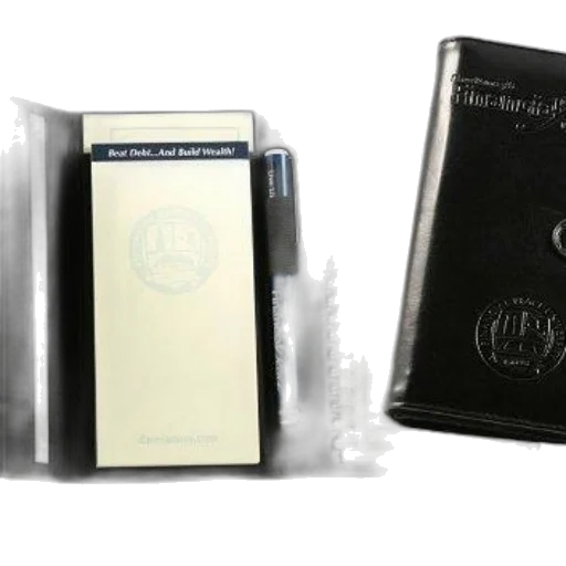 black, leather, notebook, pen transparent PNG cut-out