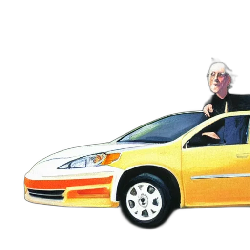 car, concept art, cartoon, watercolor transparent PNG cut-out