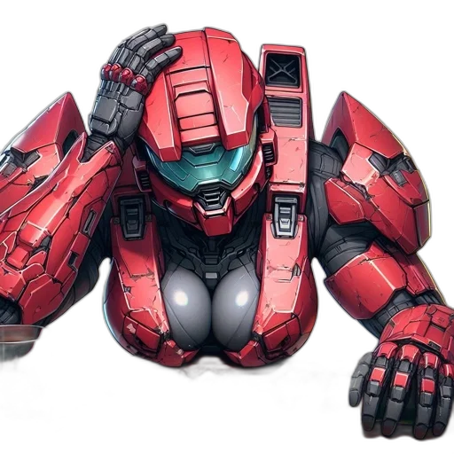 robot, weapon, concept art, 3d render transparent PNG cut-out