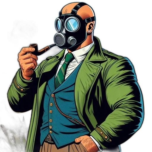 mask, jacket, comic book art, concept art transparent PNG cut-out