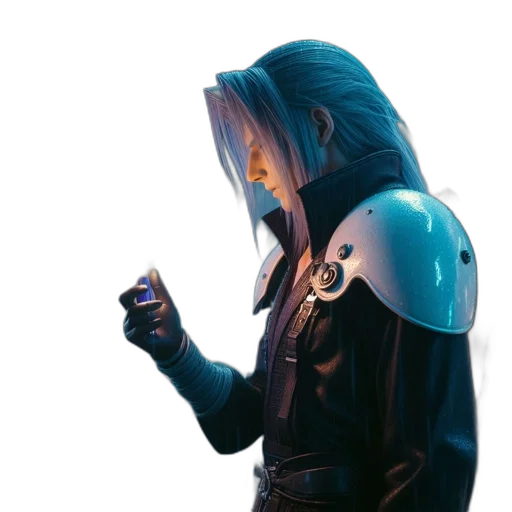 jacket, robot, weapon, face transparent PNG cut-out