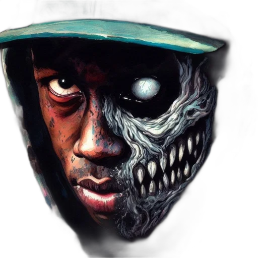 face, mask, hat, concept art transparent PNG cut-out