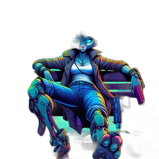 robot, furniture, jacket, cyberpunk transparent PNG cut-out