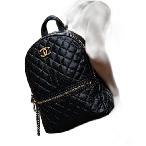 dark, chanel, backpack transparent PNG cut-out