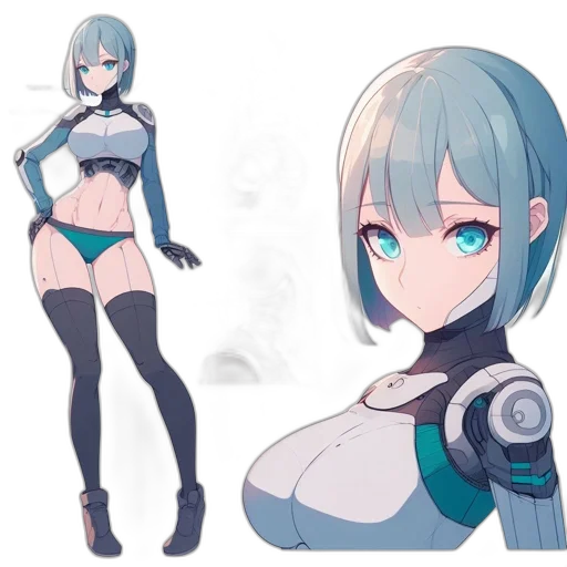 robot, dress, concept art, anime transparent PNG cut-out