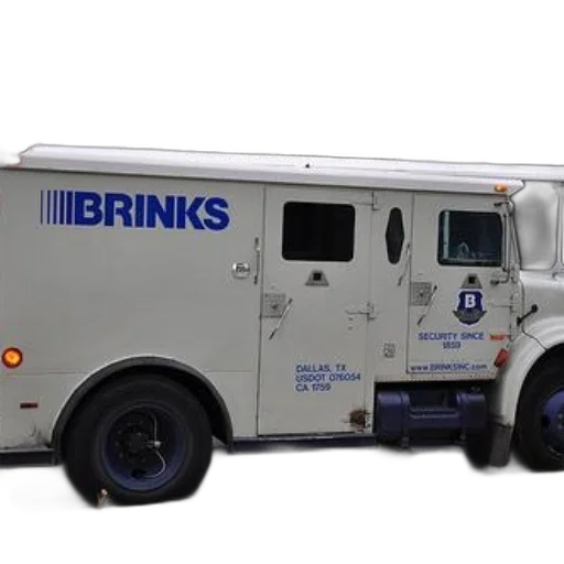 3d render, brinks, armored, truck transparent PNG cut-out