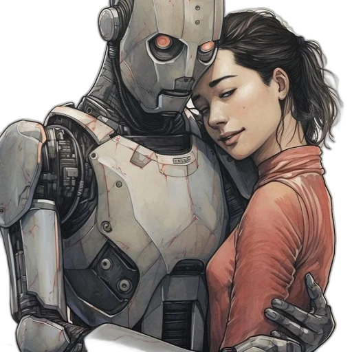 robot, comic book art, cyberpunk, concept art transparent PNG cut-out