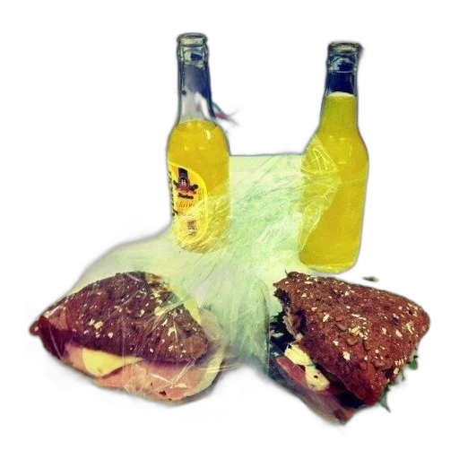 food, bottle, jacket, photorealistic transparent PNG cut-out