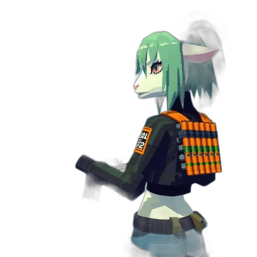 robot, jacket, creature, staff transparent PNG cut-out