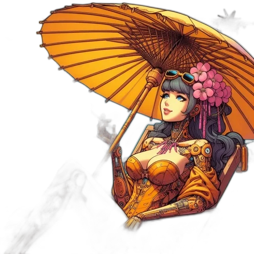 umbrella, crown, flower, concept art transparent PNG cut-out