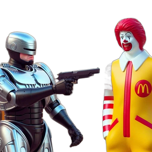 robot, food, 3d render, unusual transparent PNG cut-out