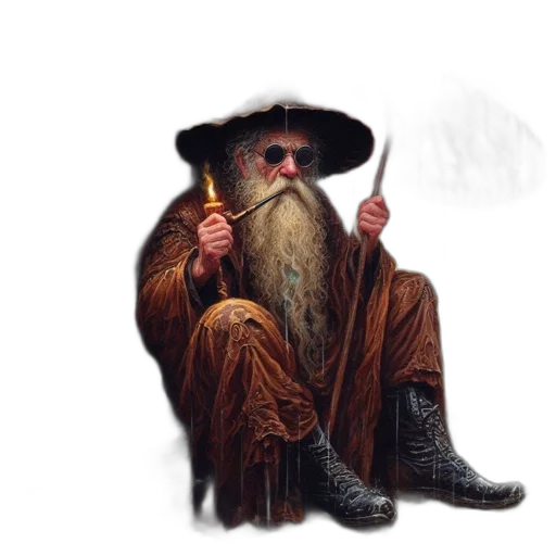 hat, staff, fantasy art, concept art transparent PNG cut-out