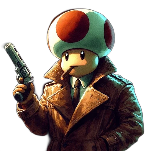 jacket, weapon, robot, hat transparent PNG cut-out