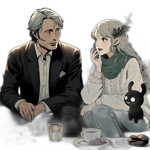 concept art, anime, comic book art, watercolor transparent PNG cut-out