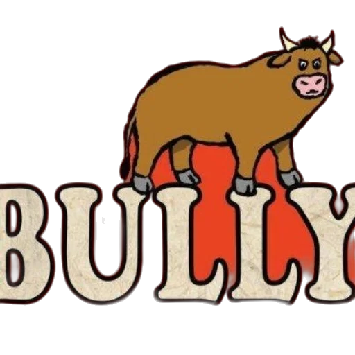 cartoon, bull, stands, word transparent PNG cut-out