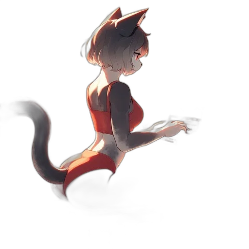 dress, creature, staff, animal transparent PNG cut-out