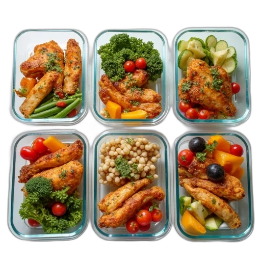 food, six, meal, prep transparent PNG cut-out