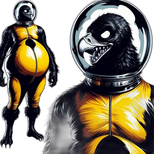creature, concept art, comic book art, outer space transparent PNG cut-out