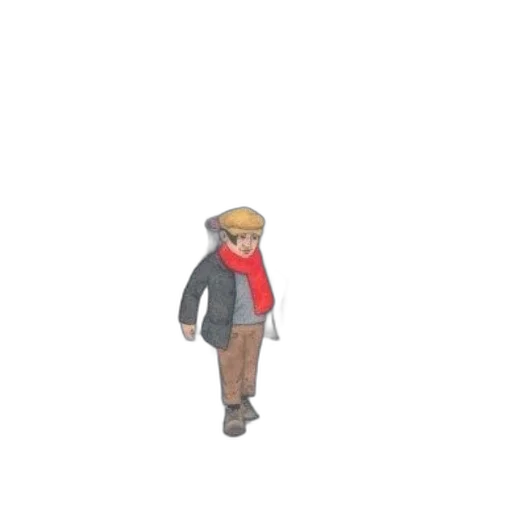 jacket, creature, staff, hat transparent PNG cut-out