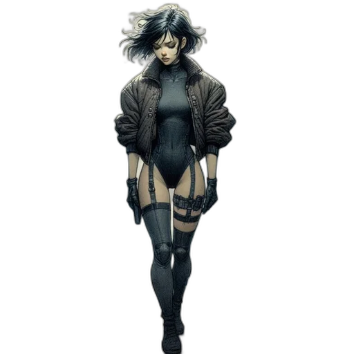 jacket, dress, concept art, cyberpunk transparent PNG cut-out