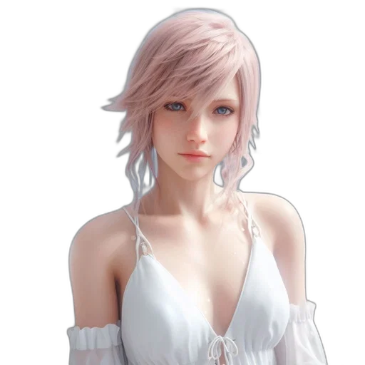 dress, face, staff, hair transparent PNG cut-out