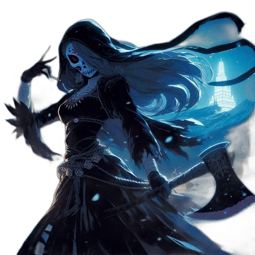sword, mask, staff, dragon transparent PNG cut-out