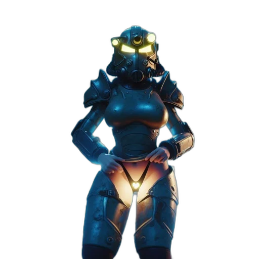 robot, weapon, mask, jacket transparent PNG cut-out