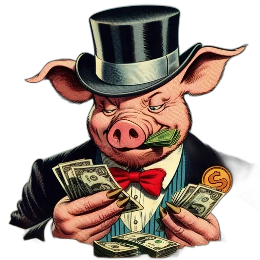 anthropomorphic, pig, formal, garb transparent PNG cut-out