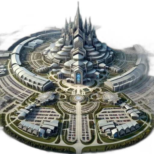 building, concept art, 3d render, fantasy art transparent PNG cut-out