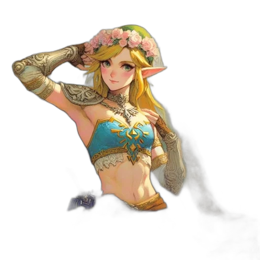 weapon, staff, dress, crown transparent PNG cut-out