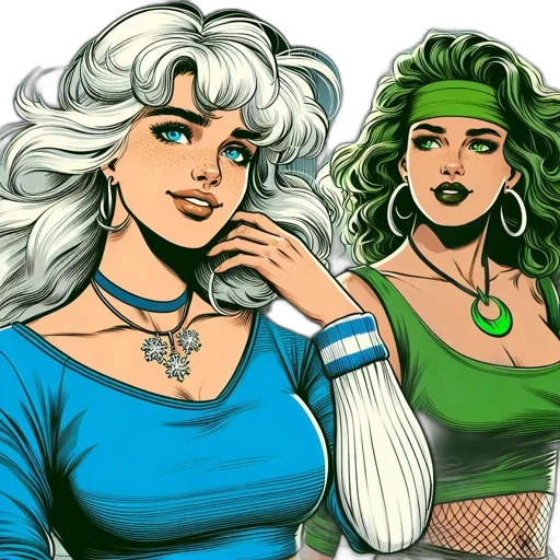comic book art, concept art, cartoon, fantasy art transparent PNG cut-out