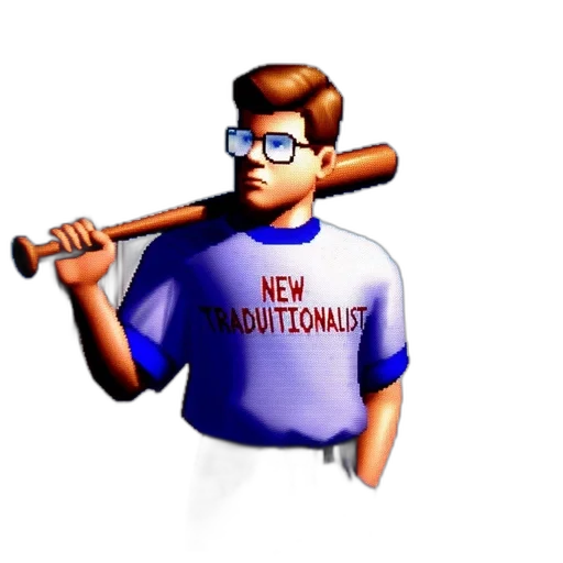 staff, 3d render, cartoon, pixel art transparent PNG cut-out