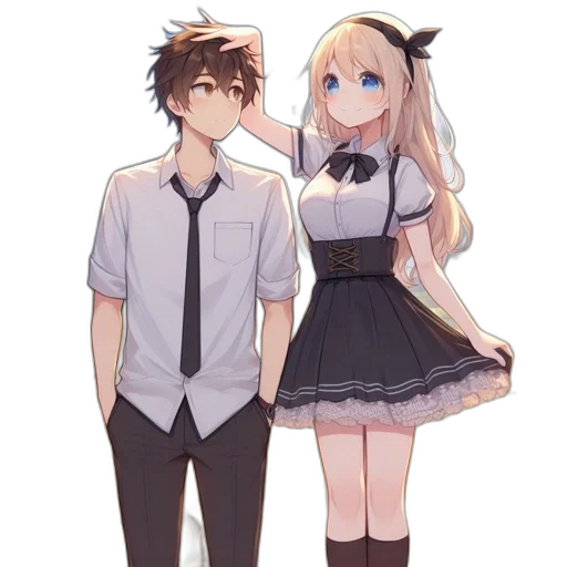 dress, staff, anime, cartoon transparent PNG cut-out