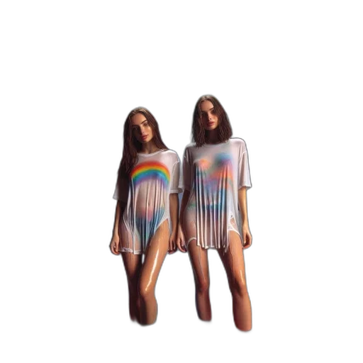 dress, jacket, hair, vaporwave transparent PNG cut-out