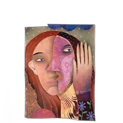 face, mask, jewelry, oil painting transparent PNG cut-out