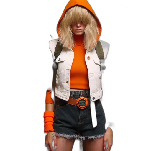 jacket, staff, concept art, 3d render transparent PNG cut-out