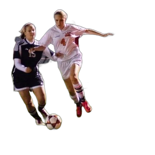 female, soccer, player, white transparent PNG cut-out