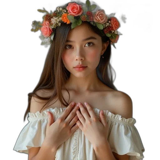 crown, dress, jewelry, face transparent PNG cut-out